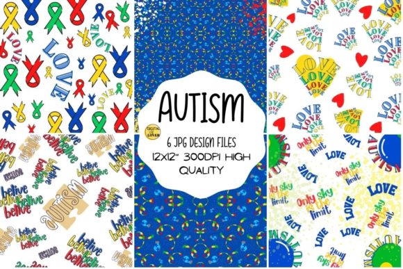 Download Autism Digital Paper I Autism Pattern - Autism digital paper Collection