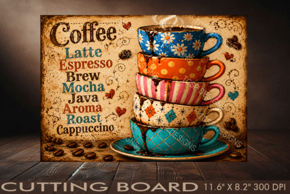 Download Coffee Latte Espresso Cutting Board - Cutting Collection