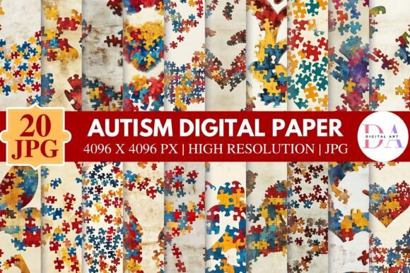 Download Autism Digital Paper - Autism digital paper Collection