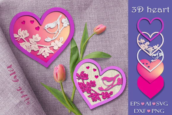 Download 3D Heart. DIY Gifts. Cutting File - Cutting Collection