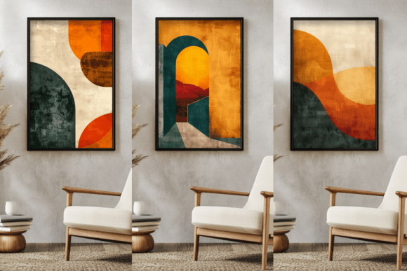 Download Mid-Century Abstract Prints Set, Bundle - Abstract prints Collection