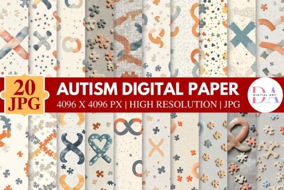 Download Autism Digital Paper - Autism digital paper Collection
