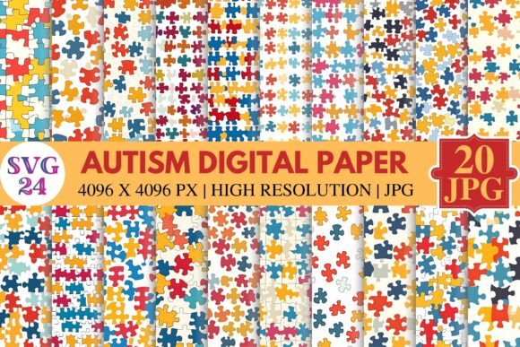 Download Autism Digital Paper - Autism digital paper Collection