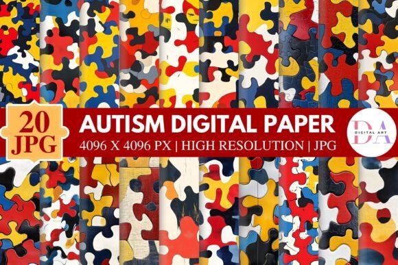 Download Autism Digital Paper - Autism digital paper Collection