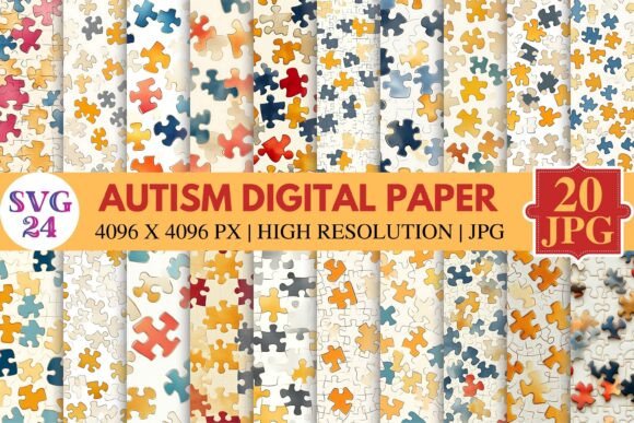 Download Autism Digital Paper - Autism digital paper Collection